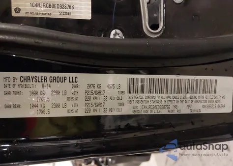 2014 Jeep Patriot Limited z USA, uszkodzony, nr VIN 1C4NJRCB0ED928766